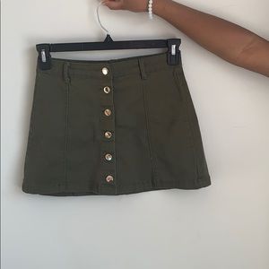 Olive Green Mini Skirt